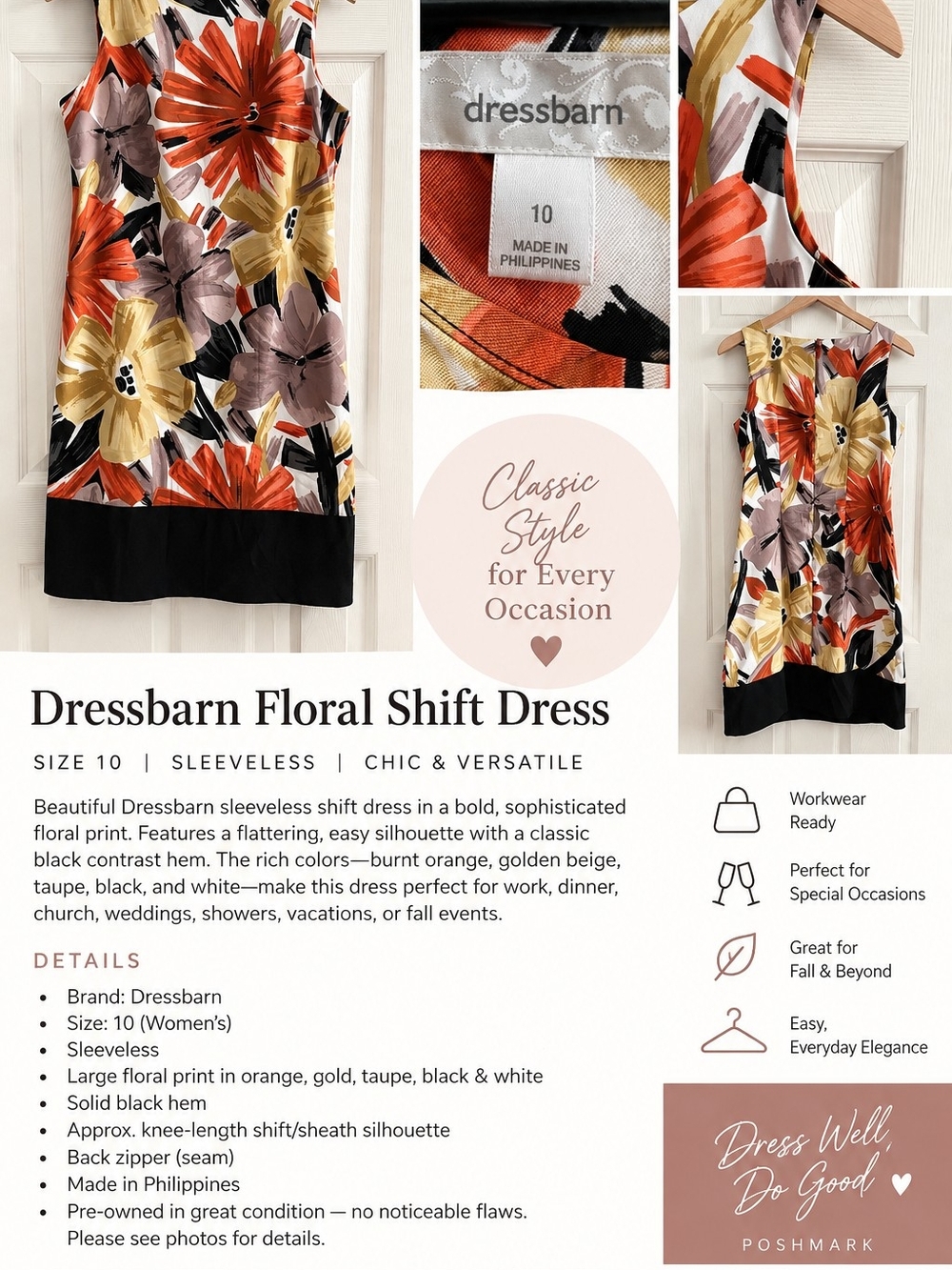 Dressbarn Floral Shift Dress